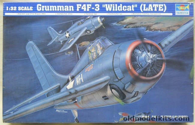 Trumpeter 1/32 Grumman F4F-3 Wildcat - Robert Glaer VMF-224 Guadalcanal 1942 / VF-6 USS Enterprise CV-6 1942, 02225 plastic model kit